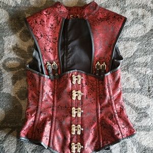 Red Steel-boned Vintage Goth Corset